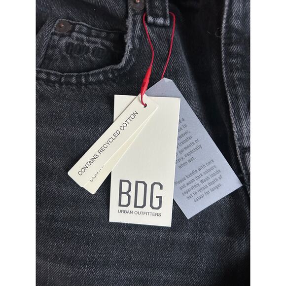 BDG Urban Outfitters Black Logan Buckle Baggy Barrel Jean Y2K NWT - Picture 2 of 14